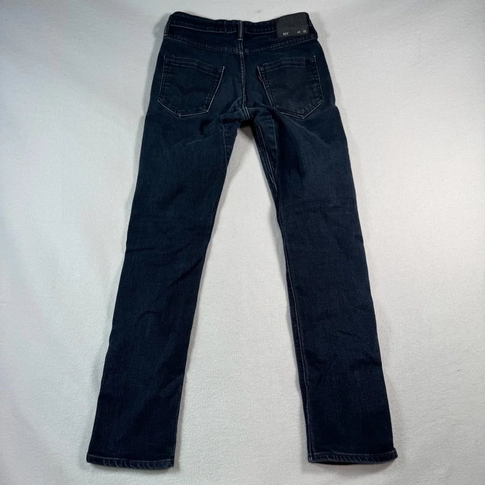 Levis Jeans Mens 30 Blue 511 Slim Straight Mid Rise Dark Wash Stretch